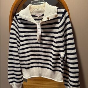 Navy and White Striped Sweater